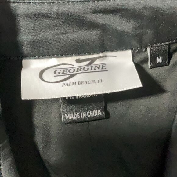 Christine Alexander Embroidered Black Zip Front Long Sleeve Embellished Shirt M - Picture 10 of 11